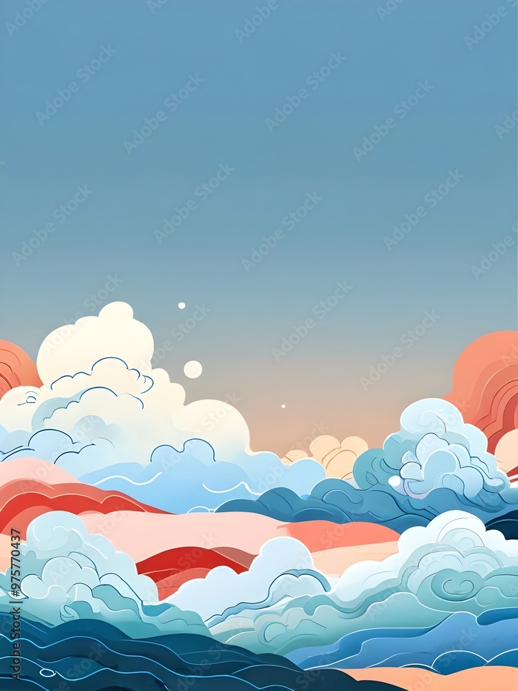 Abstract Cloudscape Illustration Abstract Cloudscape Illustration
