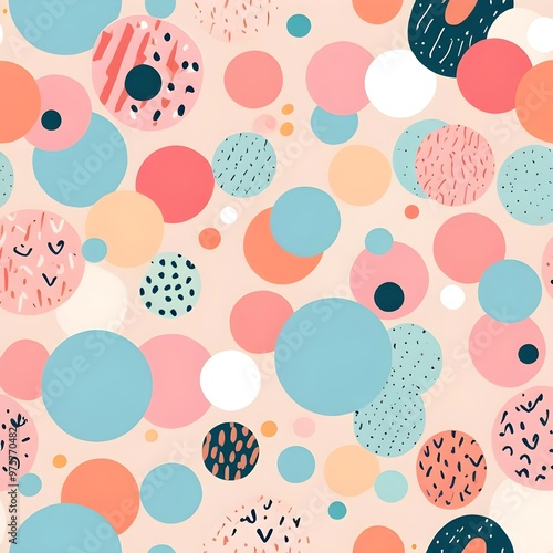 Abstract Colorful Circles Pattern