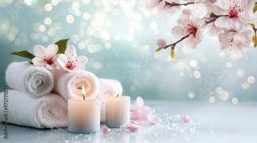 Wallpaper Mural A spa voucher with soft, colors and floral accents, isolated on a white background Torontodigital.ca