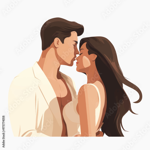 Romantic couple intimate moment