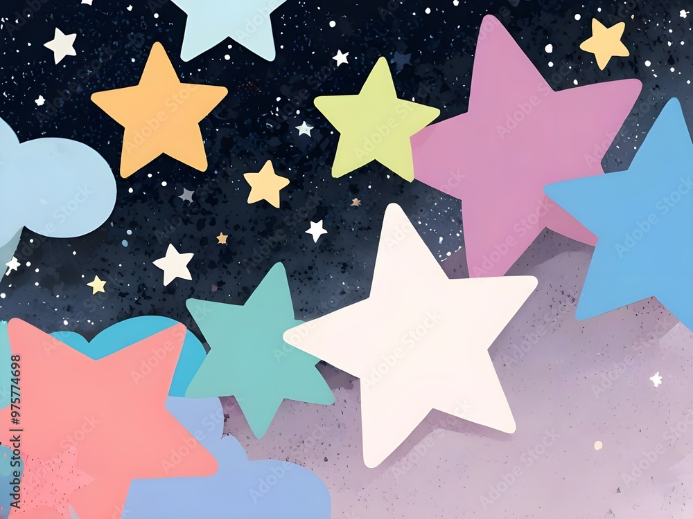 Colorful Stars in a Night Sky Colorful Stars in a Night Sky