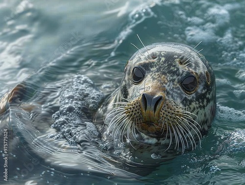 Harbor Seal in the Ocean: A Close-Up Portrait