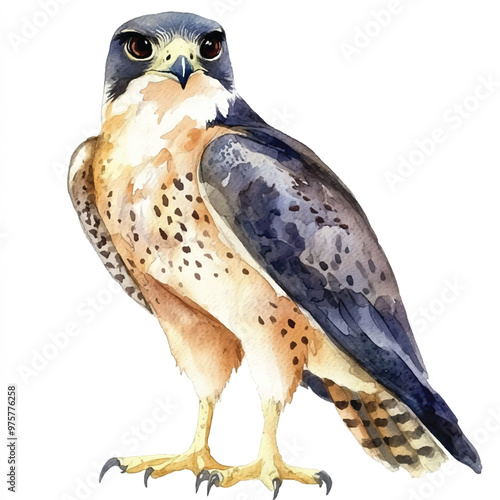 cute Falcon watercolor clipart illustration isolated