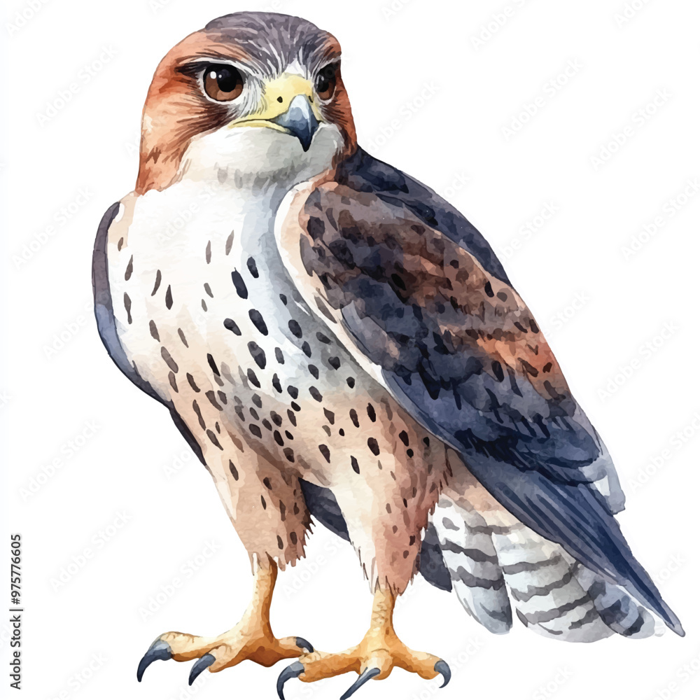 Obraz premium cute Falcon watercolor clipart illustration isolated