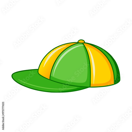 Hat with green and yellow colors on a isolated white background (3)