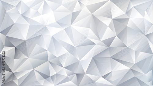 Low Poly Light White Grey Gradient background made from Triangle Shapes. Could be used as wallpaper. Abstract bright white background - Geometric texture. 