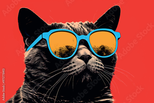 Cool cat wearing sunglasses