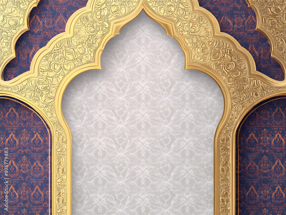 Vector ornate frame with indian or arabesque motif. Template for indian, arabic wedding invitations, oriental holidays. Copy space. Vector ornate frame with indian or arabesque motif. Template for indian, arabic wedding invitations, oriental holidays. Copy space.