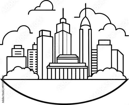 Futuristic City Skyline Art