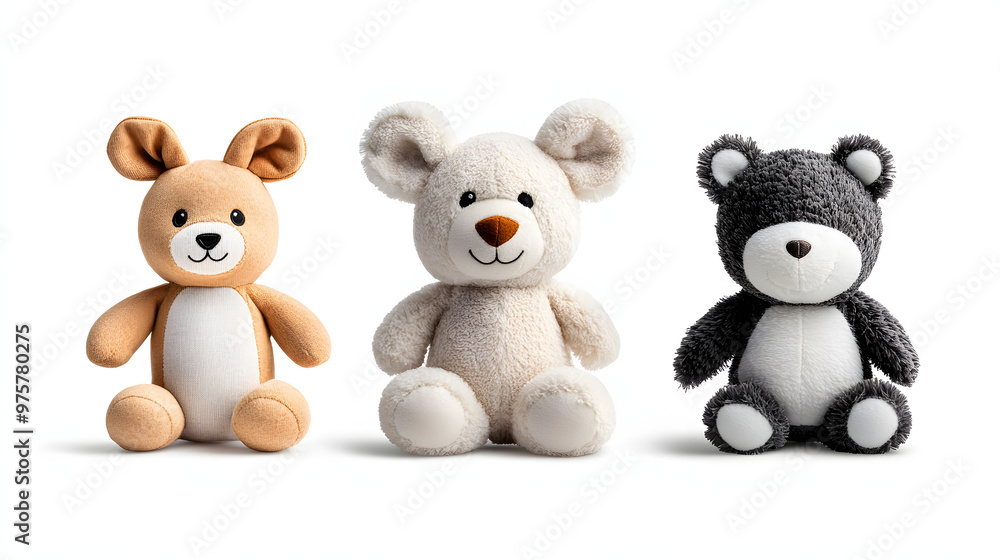 cutout set of 3 stuffed animal toys isolated on transparent png background cutout set of 3 stuffed animal toys isolated on transparent png background