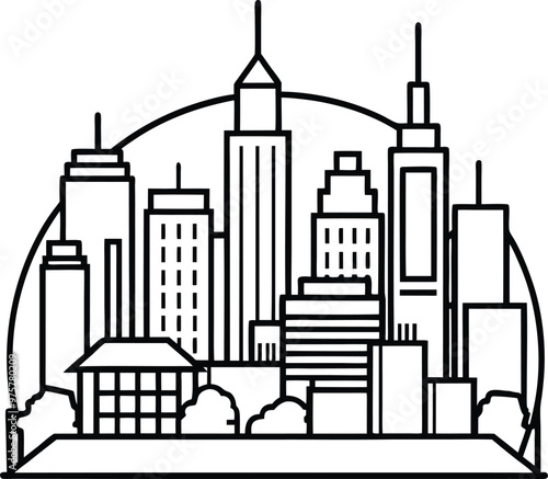 Futuristic City Skyline Art