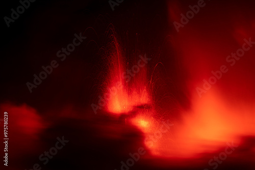 eruption of the volcano on the island of La Palma