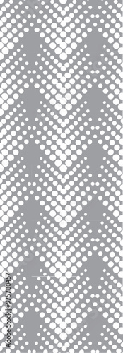 A repeating pattern of gray and white dots arranged in a zigzag formation, creating a modern graphic design.