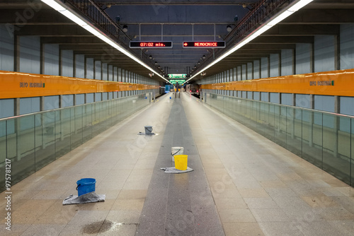 Photos The final station of line A of the Prague metro, located on the outskirts of Strašnice