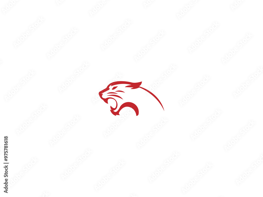 Obraz premium The logo features a sleek, black cougar poised in mid leap, embodying strength, grace, and stealth.