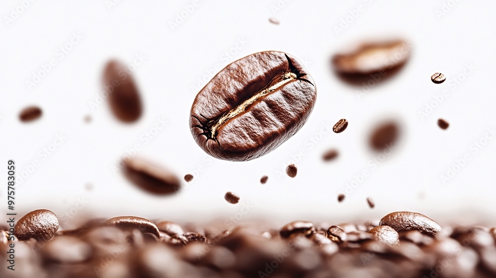 detailed look at a banner for international coffee day featuring a falling coffee bean showcasing the isolated roasted bean concept and the festive spirit of this coffee celebration detailed look at a banner for international coffee day featuring a falling coffee bean showcasing the isolated roasted bean concept and the festive spirit of this coffee celebration