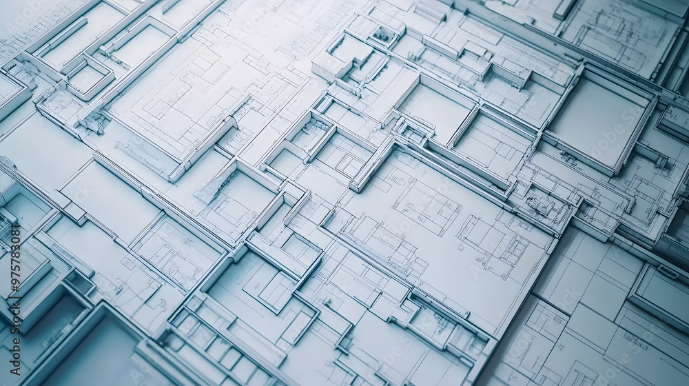 Floor plan, construction planning, blue print or floor drawing in white. Facility design. Facility planning. Floor plan, construction planning, blue print or floor drawing in white. Facility design. Facility planning.