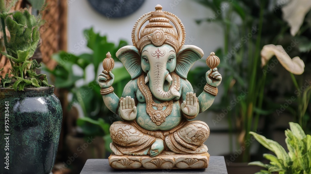 A beautifully crafted eco-friendly Ganesha A beautifully crafted eco-friendly Ganesha