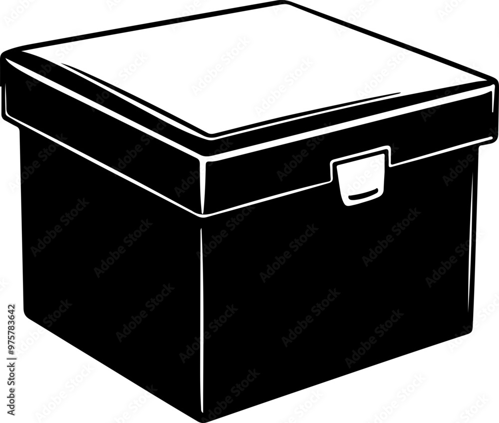 Minimalist Black Storage Box Vector Illustration Minimalist Black Storage Box Vector Illustration
