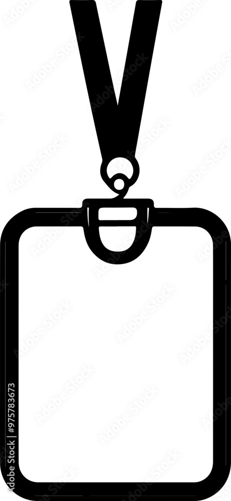 Simple Vector ID Badge with Lanyard Design Simple Vector ID Badge with Lanyard Design