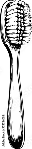 Illustration of a Vintage Hairbrush with Unique Design