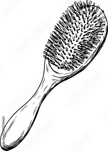 Vector Illustration of a Hairbrush in Simple Style