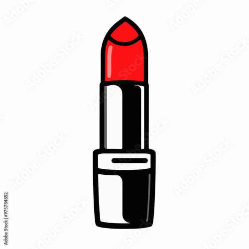 Bold Red Lipstick Vector Illustration