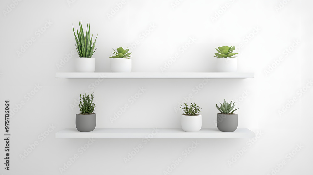 Minimalist Wall Shelf with Succulents Minimalist Wall Shelf with Succulents