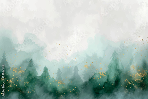 Mystical forest watercolor art