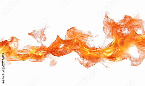 Fire flames isolated on white background