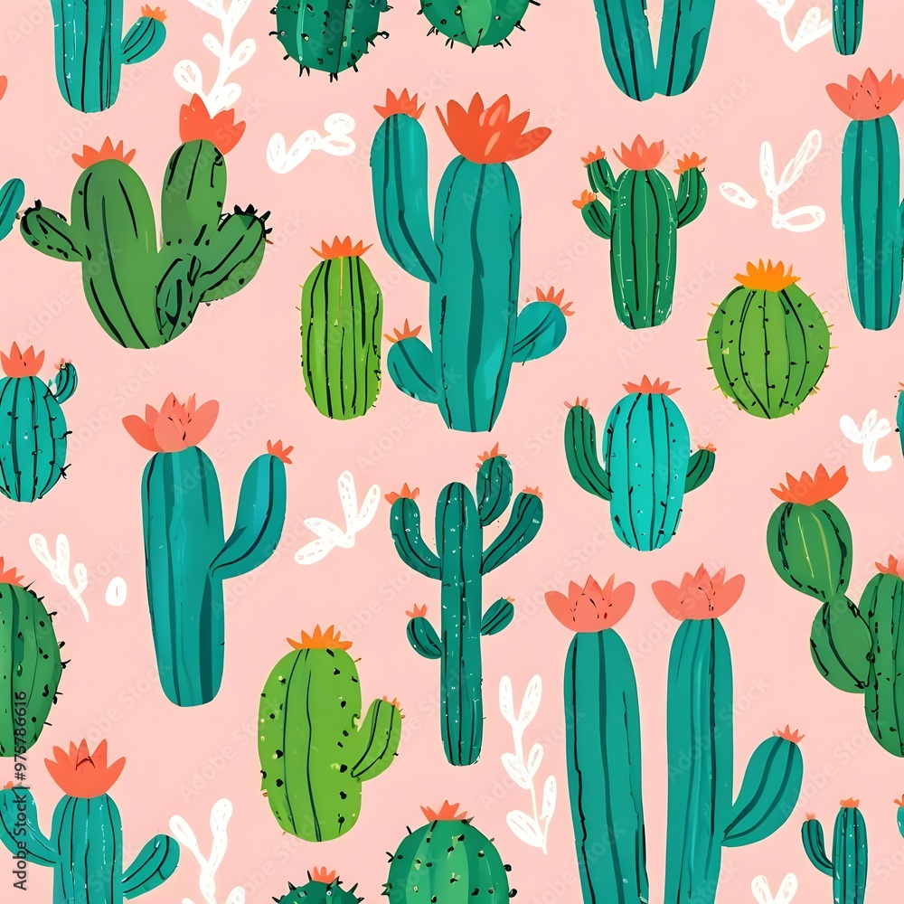 Cactus Pattern Illustration Cactus Pattern Illustration