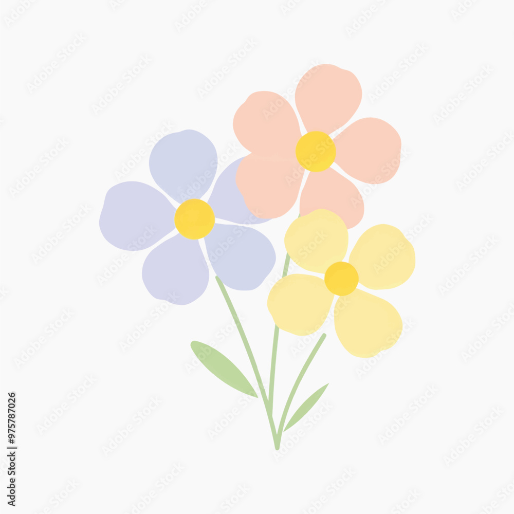 Obraz premium Colorful pastel floral illustration
