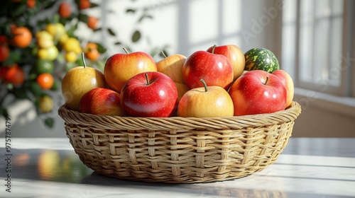 Fresh Apples in a Basket