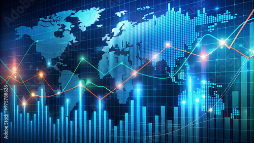 Stock market or forex trading graph in graphic concept