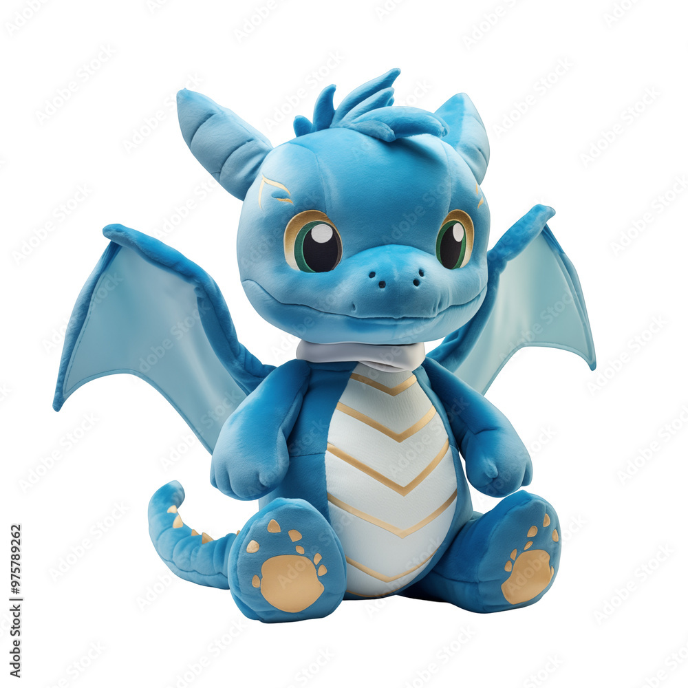 Cute Blue Dragon Plush Toy Sitting On Transparent Background Cute Blue Dragon Plush Toy Sitting On Transparent Background