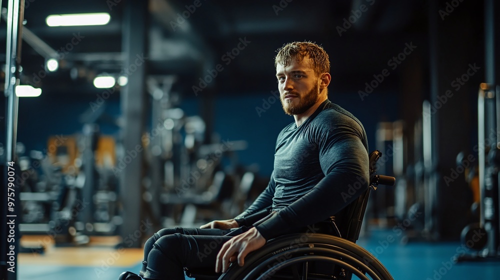 detailed view of a determined wheelchair athlete training at the gym highlighting their physical resilience, strength training, and commitment to fitness goals detailed view of a determined wheelchair athlete training at the gym highlighting their physical resilience, strength training, and commitment to fitness goals
