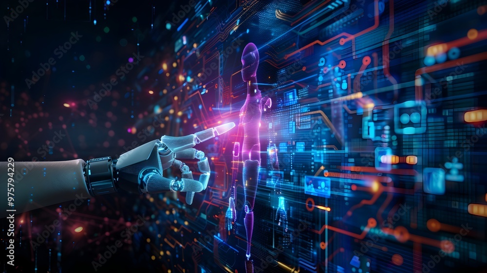 Fototapeta premium Interactive AI Powered Digital Ad Tailoring Viewer Preferences for Enhanced Engagement and Conversion