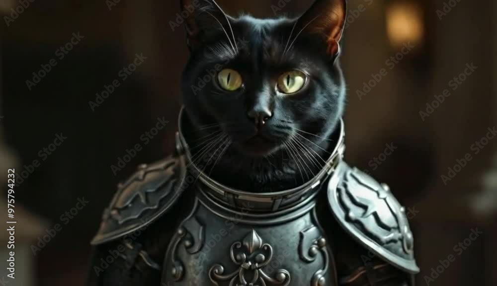 a warrior black cat who is ready to protect his master a warrior black cat who is ready to protect his master