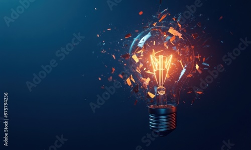 Exploding Light Bulb - A Symbol of Creative Energy