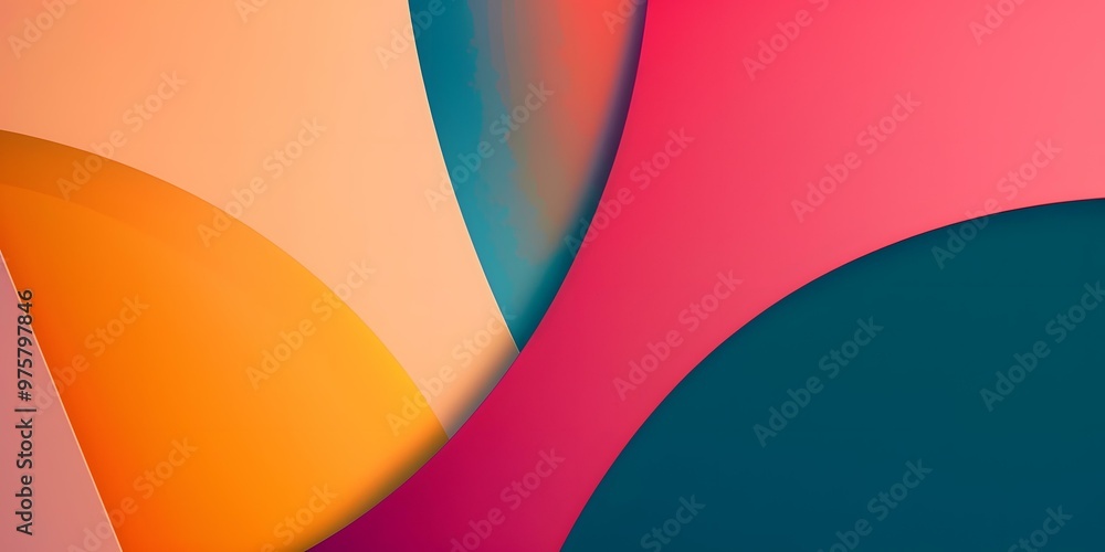 Abstract Background with Curved Shapes and Vibrant Colors Abstract Background with Curved Shapes and Vibrant Colors