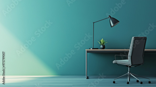 This stunning teal office banner features a vibrant shade that combines rich green and blue hues, creating a fresh and inviting atmosphere. With medium saturation, this color is perfect for enhancing 