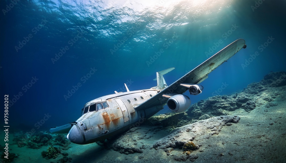 Naklejka premium sunken air craft