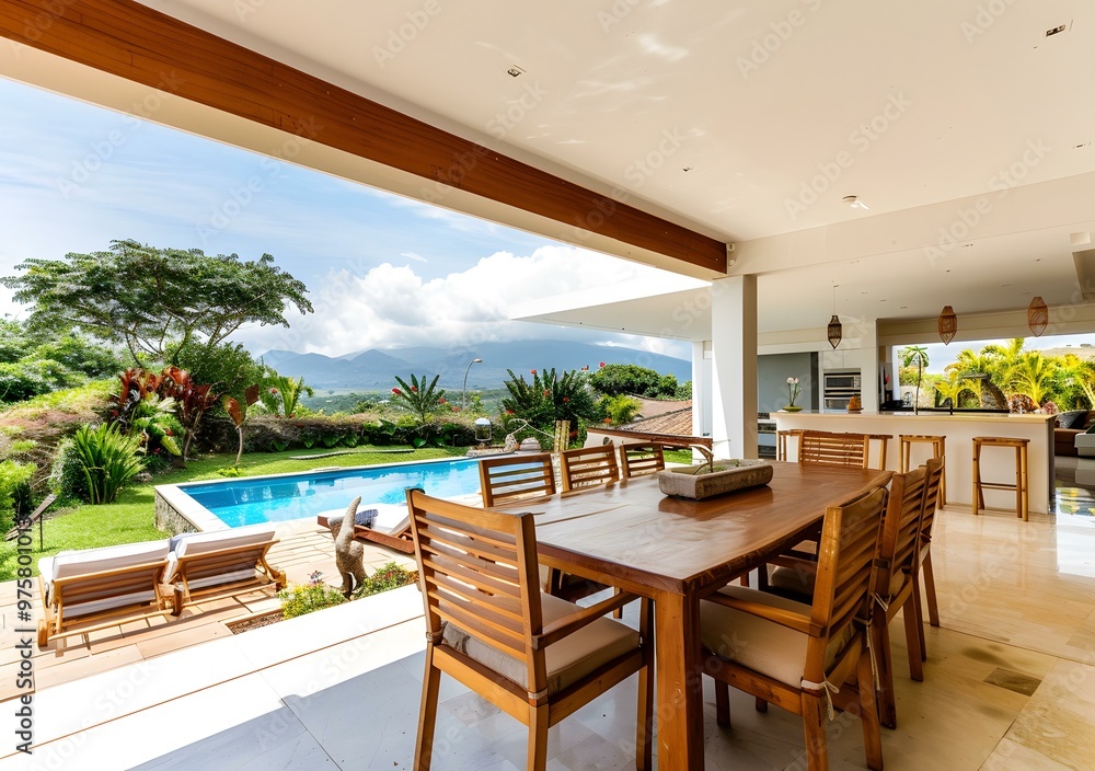 Modern Home with Pool and Mountain Views Modern Home with Pool and Mountain Views
