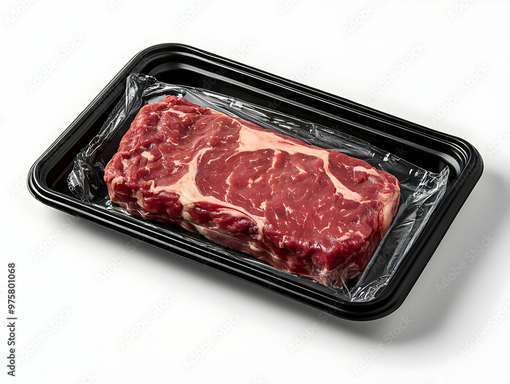 Fresh, high-quality raw beef steak packaged in a black tray, perfect for grilling or cooking delicious meals. Fresh, high-quality raw beef steak packaged in a black tray, perfect for grilling or cooking delicious meals.