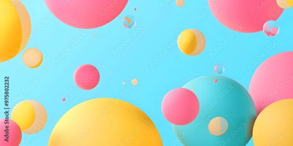 Abstract 3D Background with Colorful Spheres