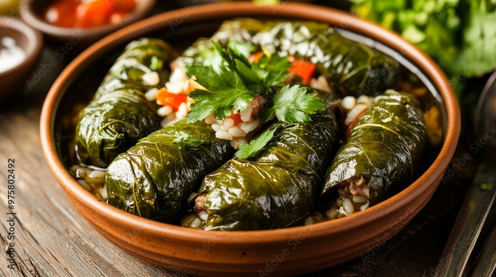 Dolma, also known as tolma or sarma, are rice and meat-filled grape leaves. Classic Greek, Ottoman, Turkish, and Caucasian food Dolma, also known as tolma or sarma, are rice and meat-filled grape leaves. Classic Greek, Ottoman, Turkish, and Caucasian food