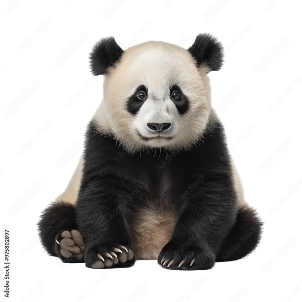 Cute Baby Panda Sitting Down And Looking Forward Isolated On A Transparent Background Cute Baby Panda Sitting Down And Looking Forward Isolated On A Transparent Background