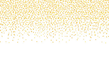 Gold glitter particles falling isolated on transparent background.  Golden glitter dust particle confetti. holiday confetti. Luxury celebration falling gold glitter. Festive decoration design elements