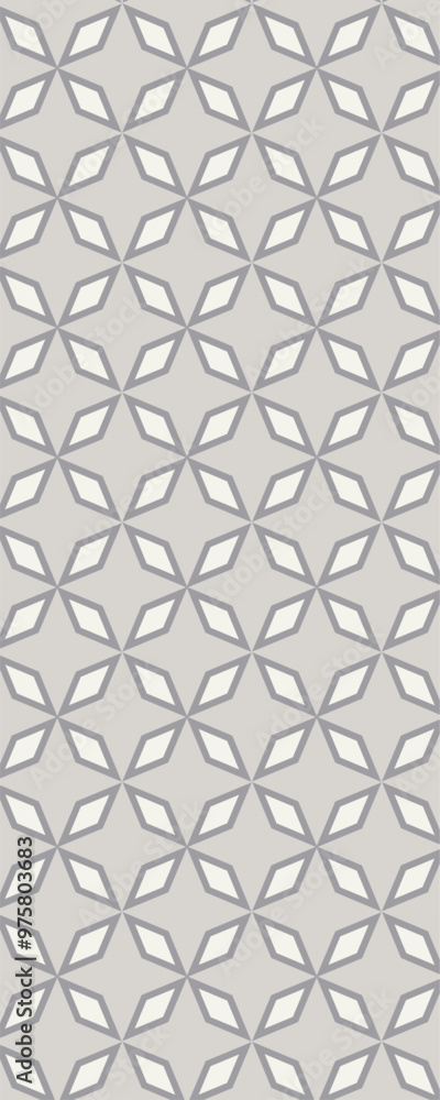 A geometric pattern featuring interlocking shapes in shades of gray on a light background, suitable for wallpaper or fabric design. A geometric pattern featuring interlocking shapes in shades of gray on a light background, suitable for wallpaper or fabric design.