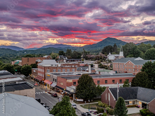 Photos downtown Franklin, NC sunset